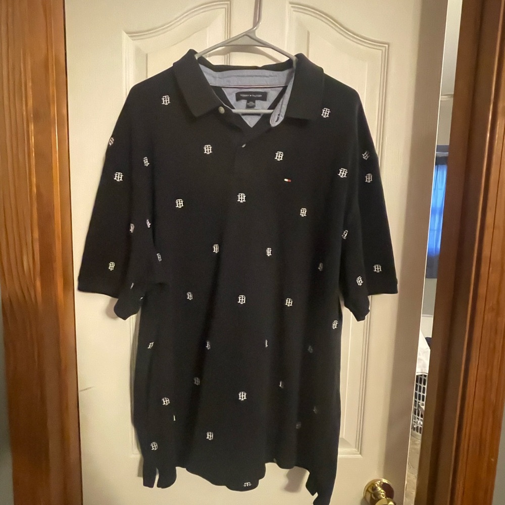 Tommy Hilfiger Black Polo with White Accents 3xl